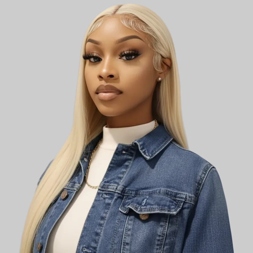 613 Blonde Straight Echthaar Perücke | 13x4 HD Lace Front  200% Dichte
