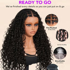 Knotless Boho Braids Wig Glueless | 13x4 Swiss Lace Front 250% Density | 14–26 Inch
