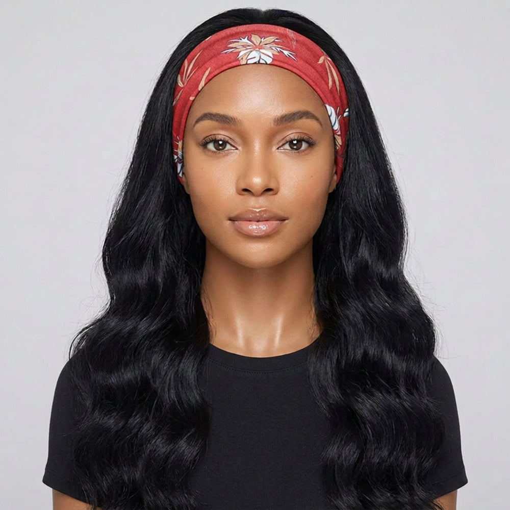 Headband Wig Human Hair Body Wave Natural Color Wig Brazilian Remy- LUX-Peruck