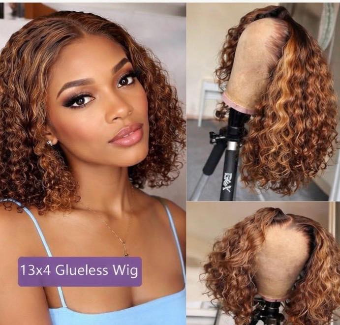 4/27 Highlight Blonde Kurzer Bob – 250% Dichte 13x4 Lace– LUX-Peruck