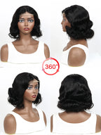 Black wig displayed on a mannequin- LUX-Peruck