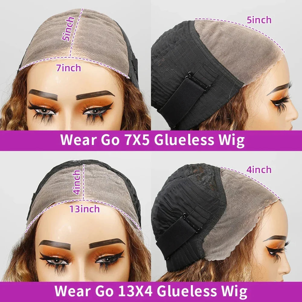 4/27 Highlight Blonde Bob Perücke – Seitenansicht– LUX-Peruck