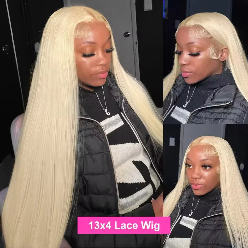 Perruque Blonde Lisse en Cheveux Naturels 613 | Lace Frontale HD 13x4  Densité 200%