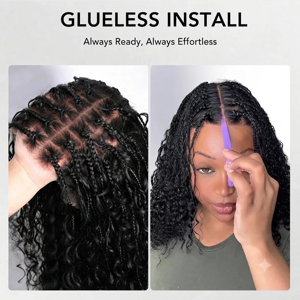 Knotless Boho Braids Perücke Glueless | 13x4 Schweizer Lace Front 250% Dichte | 14–26 Zoll