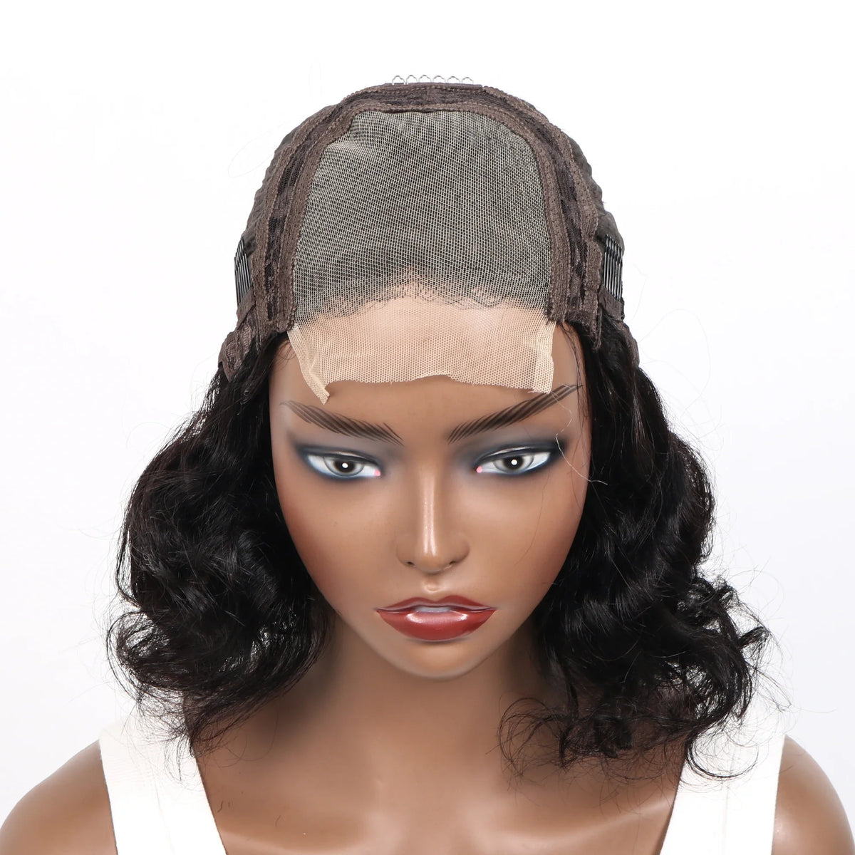 Mannequin head with a black wig- LUX-Peruck