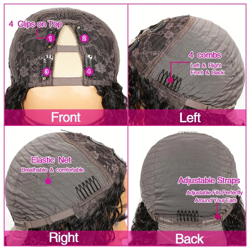 V Part Kinky Curly Real Hair Wig LUX-Peruck
