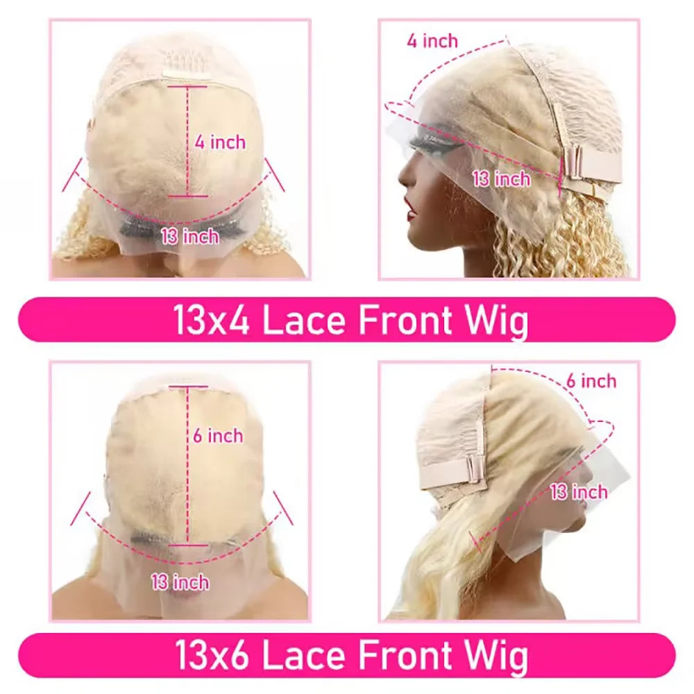 Perruque Blonde Lisse en Cheveux Naturels 613 | Lace Frontale HD 13x4  Densité 200%
